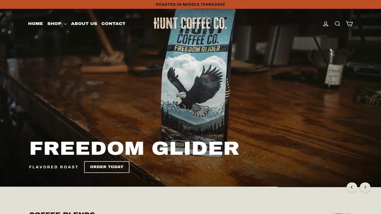 Website der Hunt Coffee