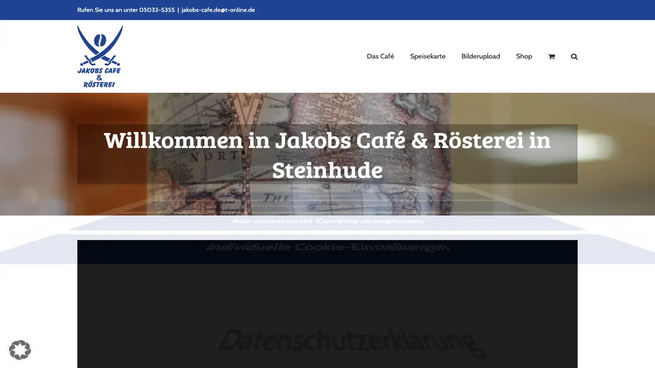 Website der Jakobs Café & Rösterei