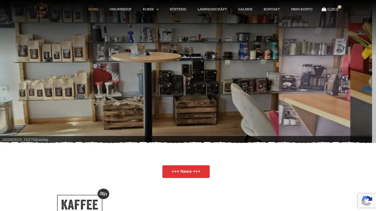 Website der Junker´s Café-Rösterei