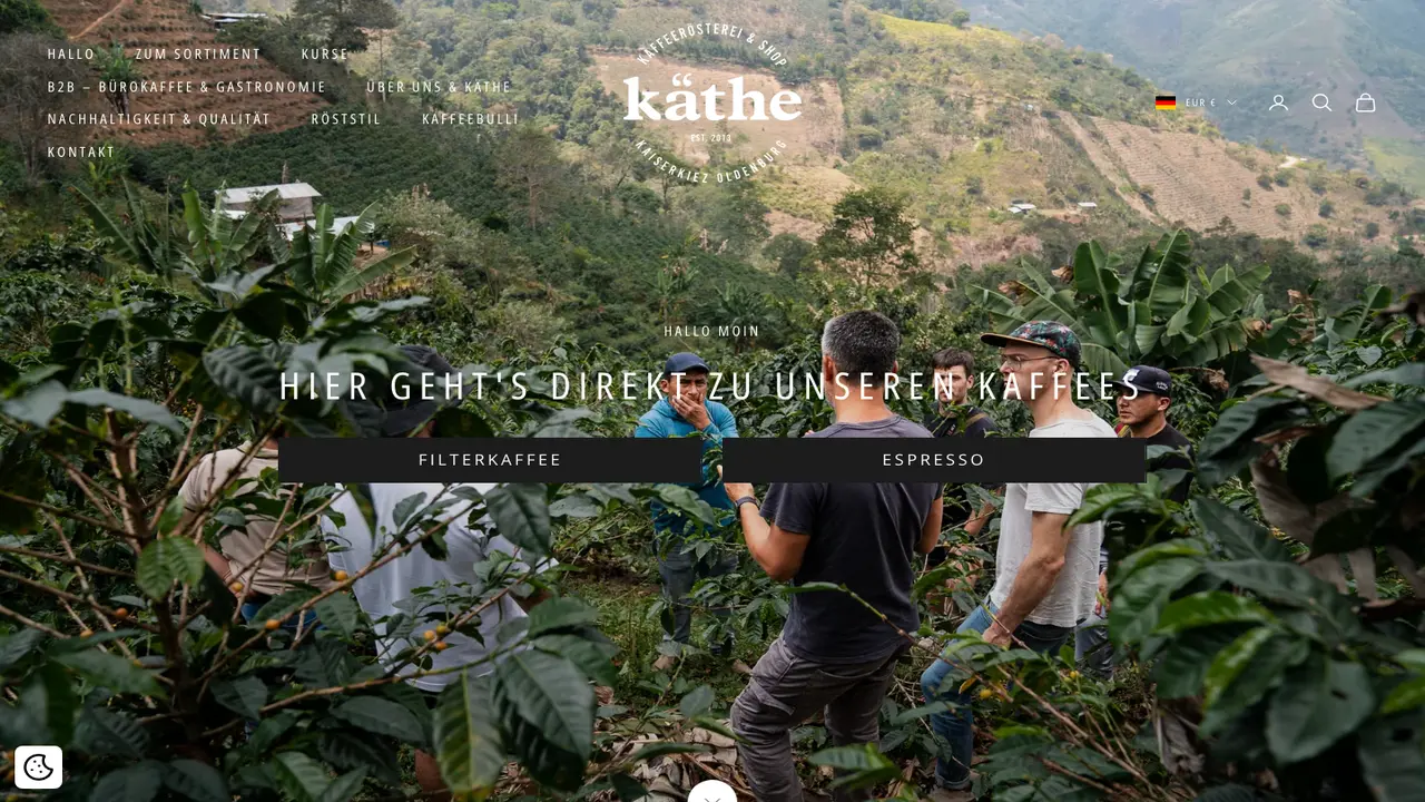 Website der Käthe Kaffee Oldenburg