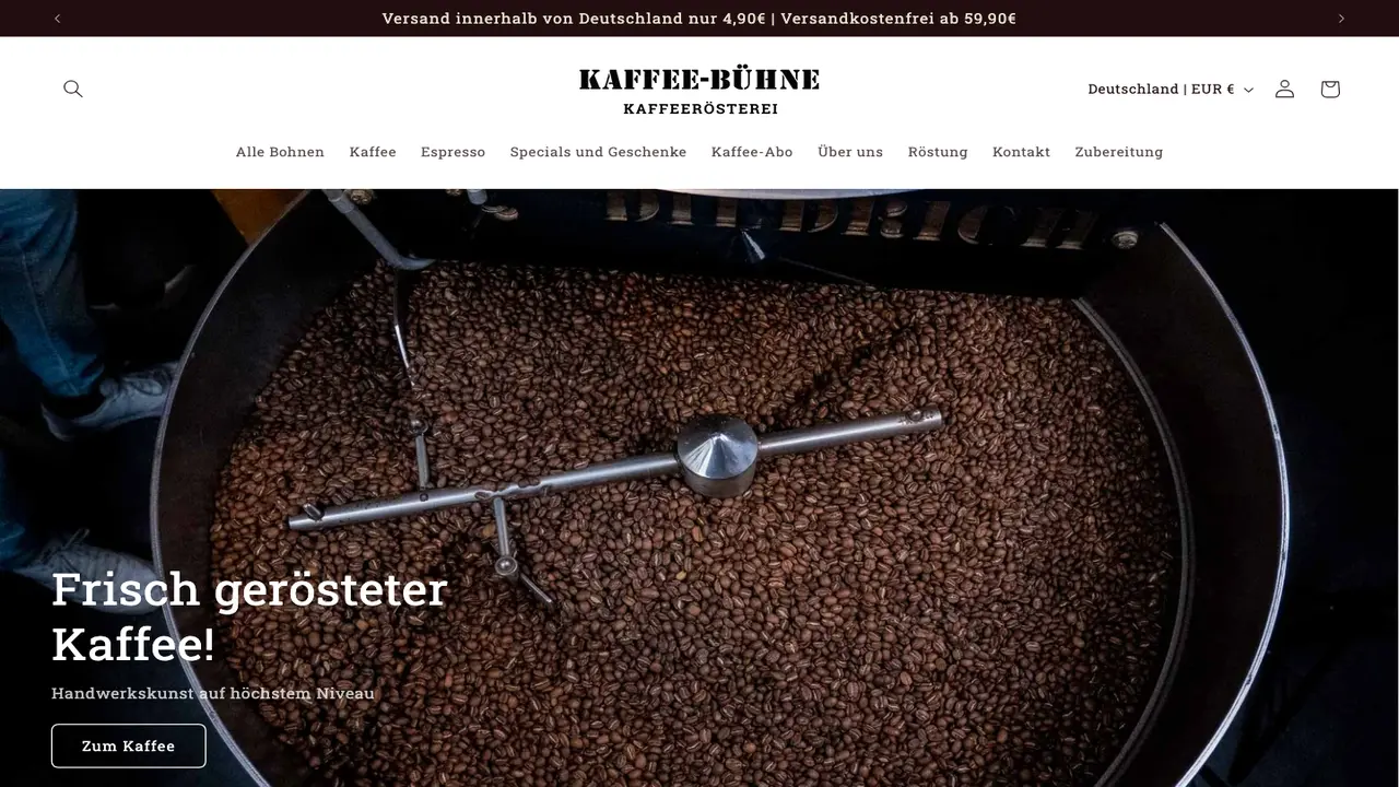 Website der Kaffee-Bühne