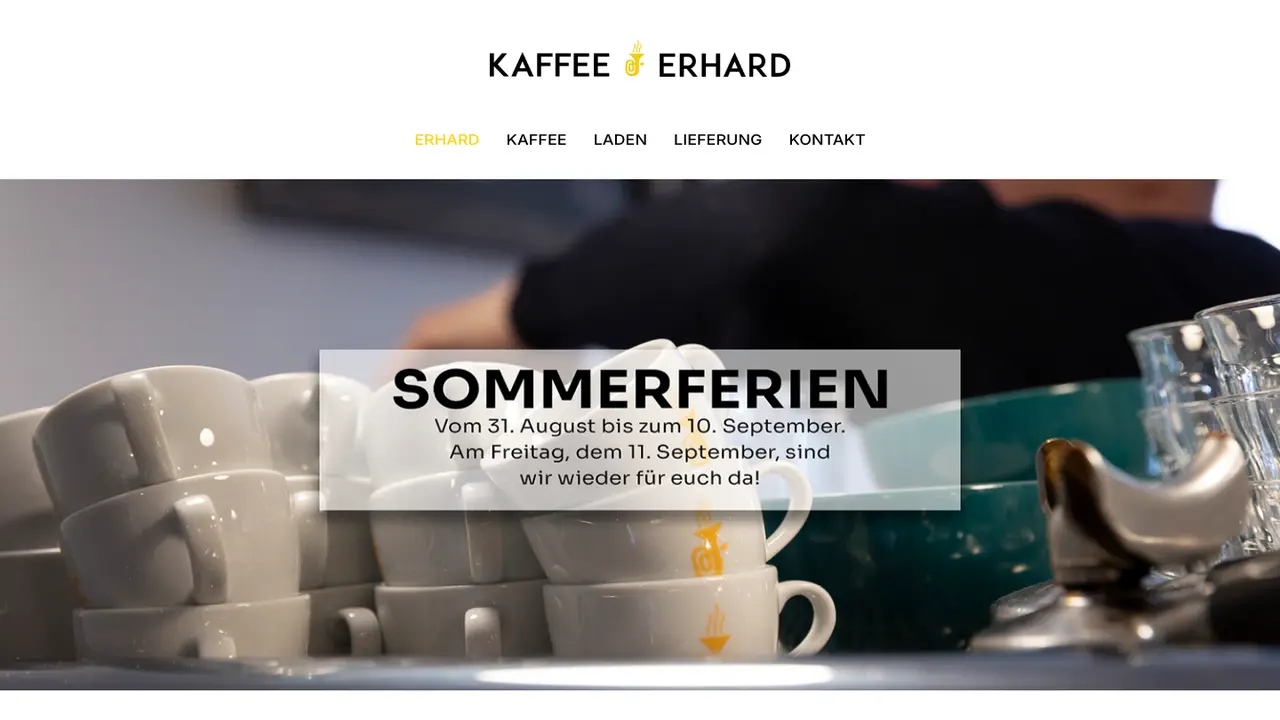 Website der Kaffee Erhard