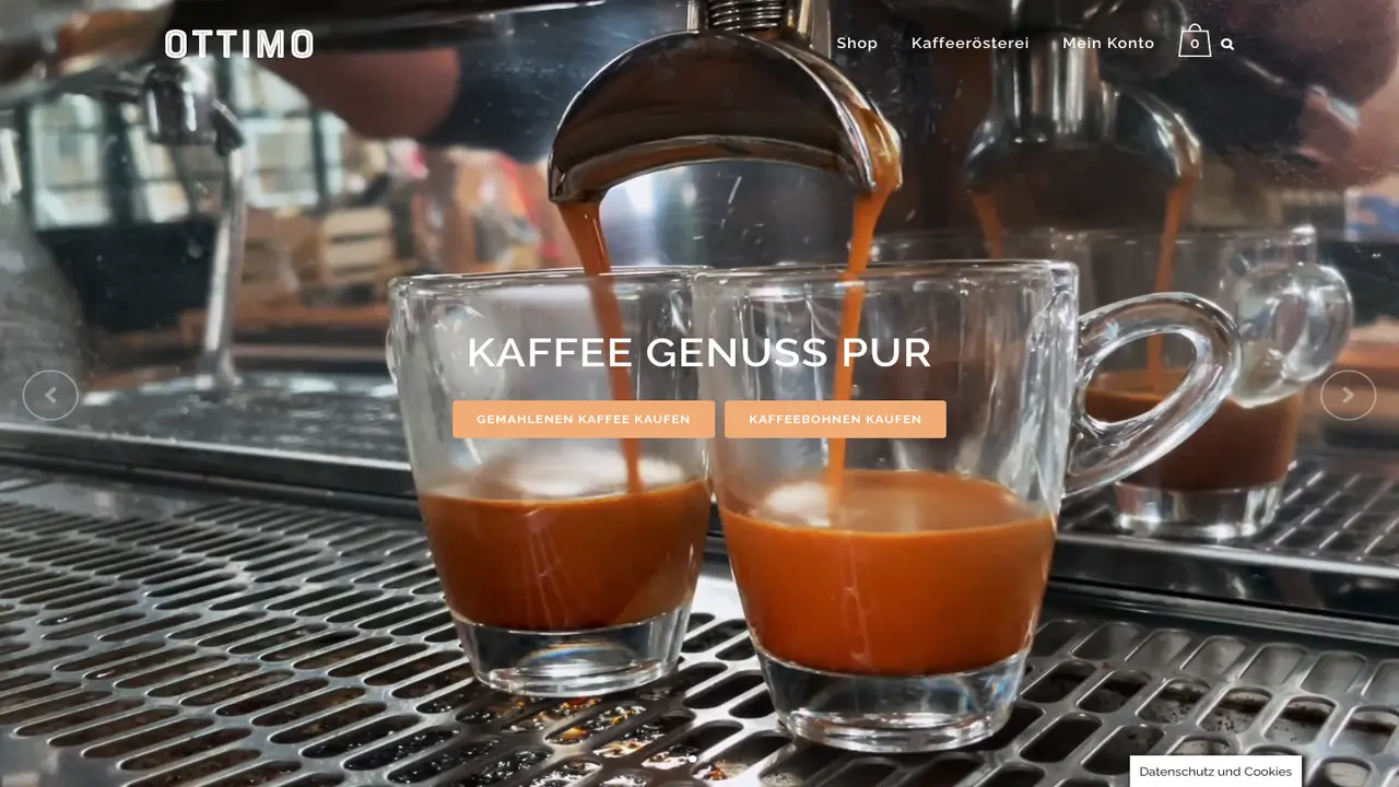 Website der Kaffee Ottimo