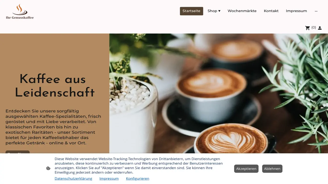 Website der Kaffee- und Teegenuss