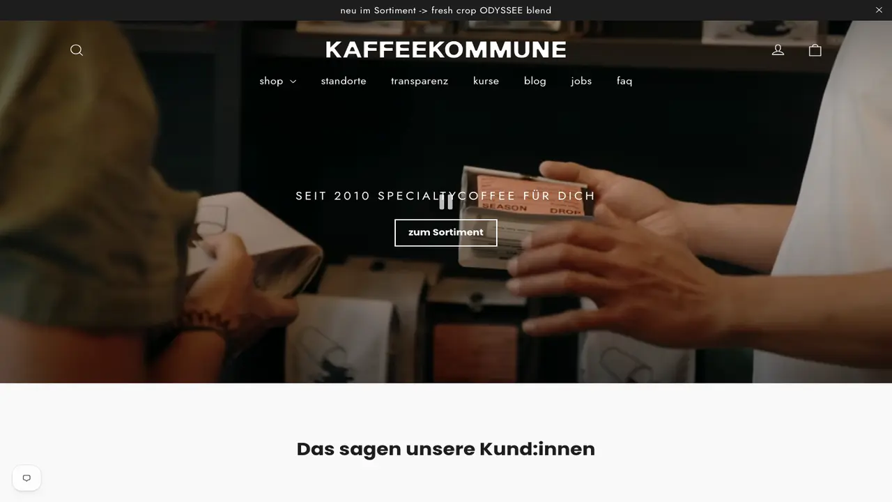 Website der Kaffeekommune