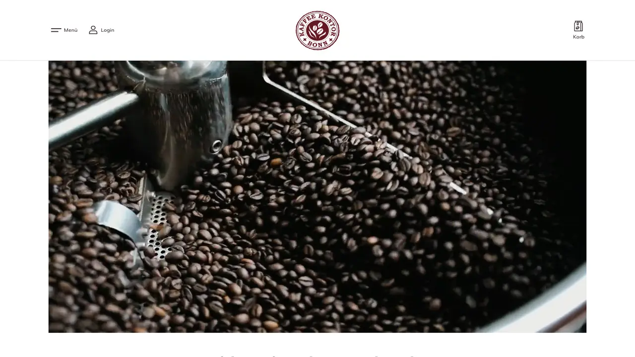Website der Kaffeekontor Bonn GmbH