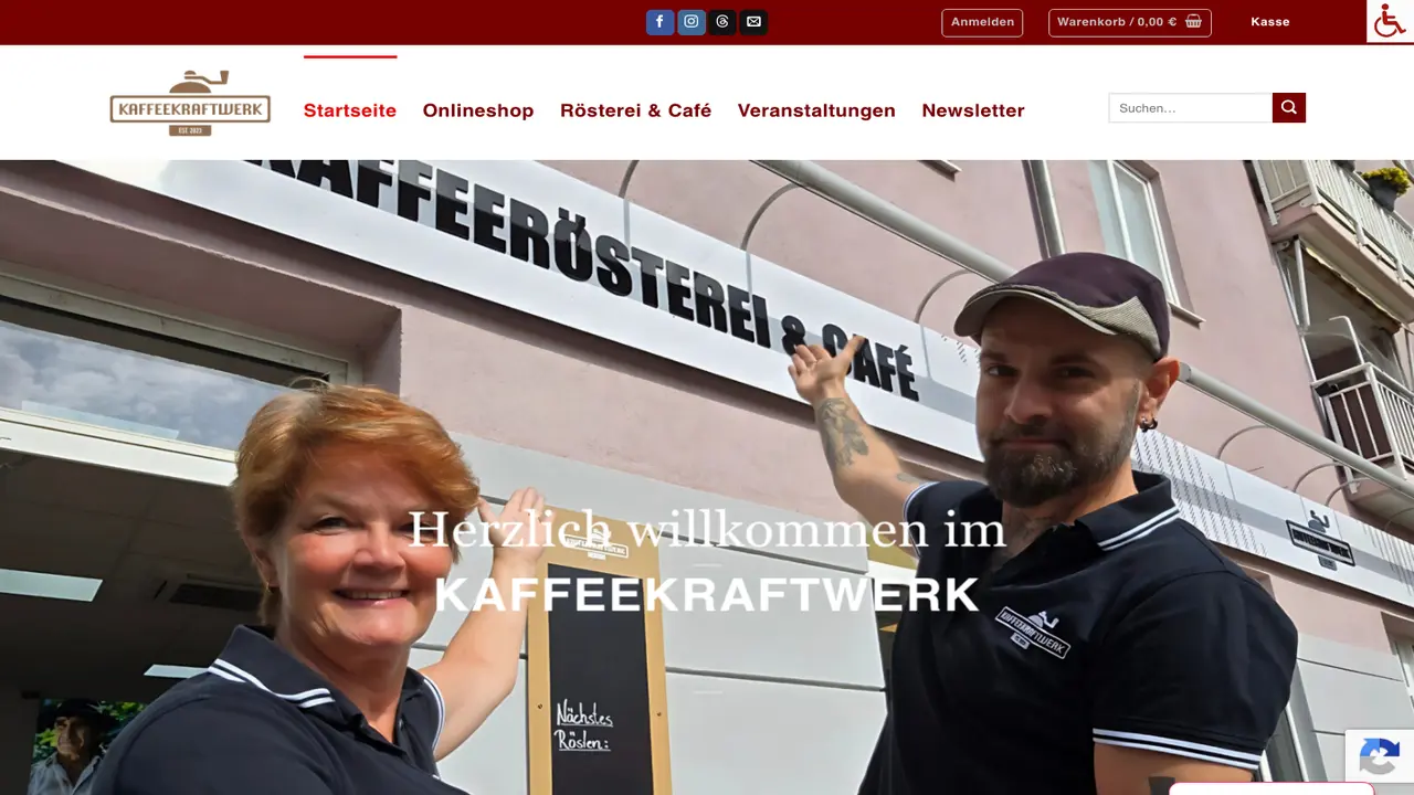 Website der KAFFEEKRAFTWERK GmbH
