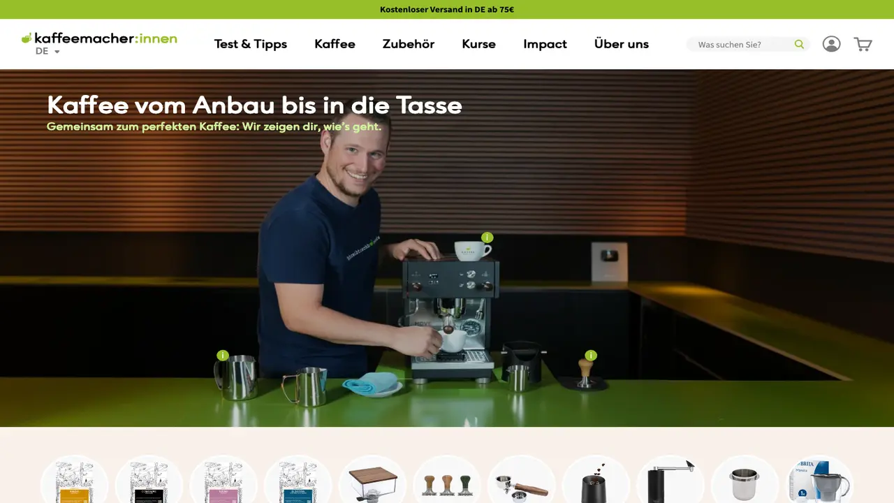 Website der Kaffeemacher:innen