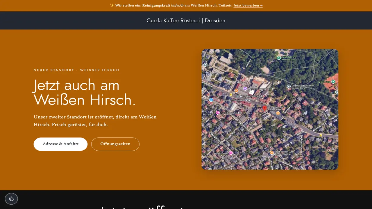 Website der Flamingo Kaffee