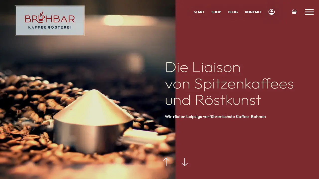 Website der Kaffeerösterei BRÜHBAR