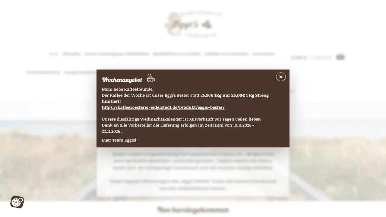 Website der Kaffeerösterei Eiderstedt