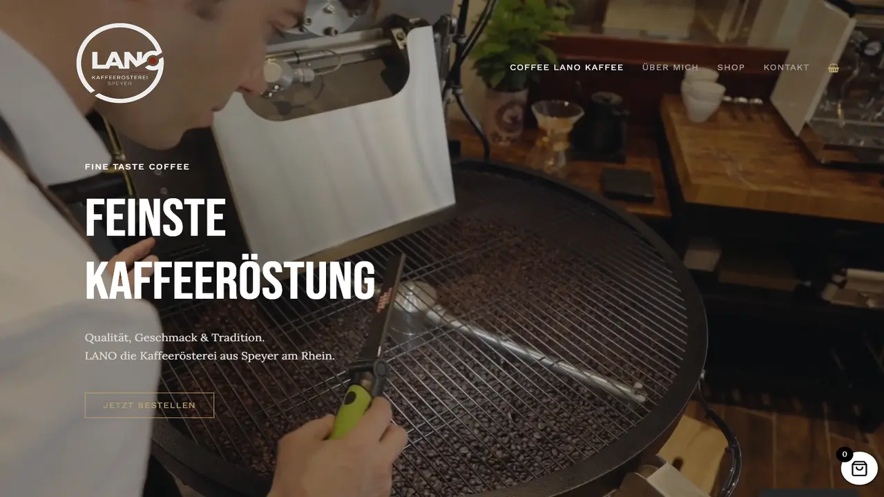 Website der Kaffeerösterei LANO Coffee