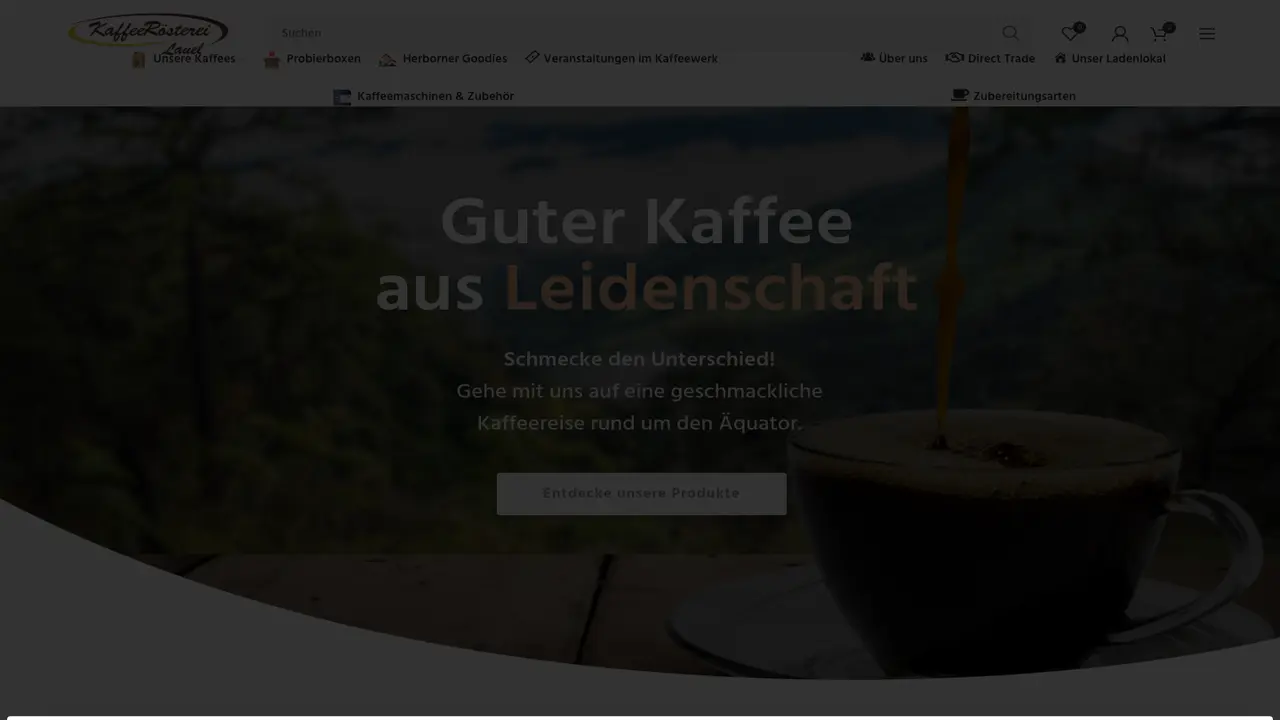 Website der Kaffeerösterei Lauel