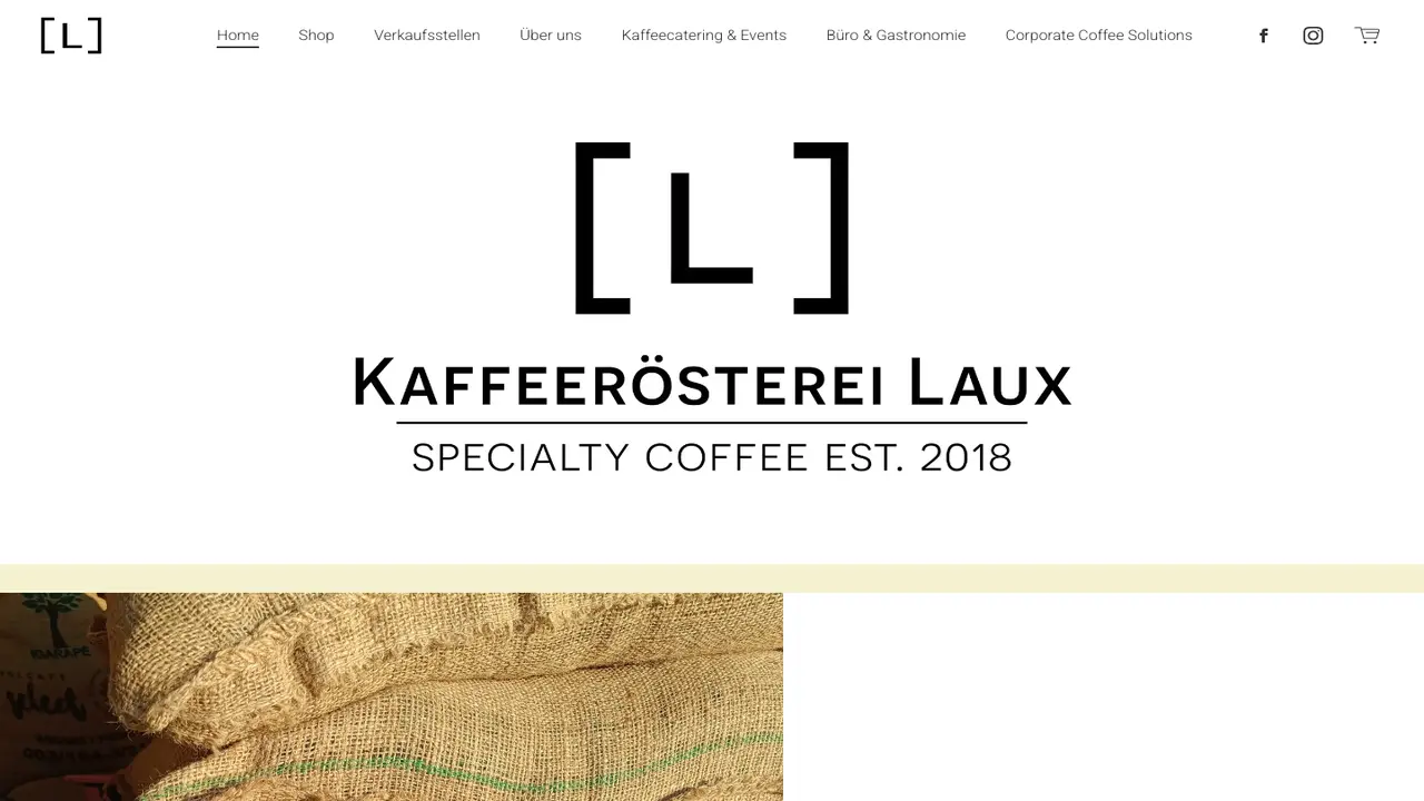 Website der Kaffeerösterei Laux