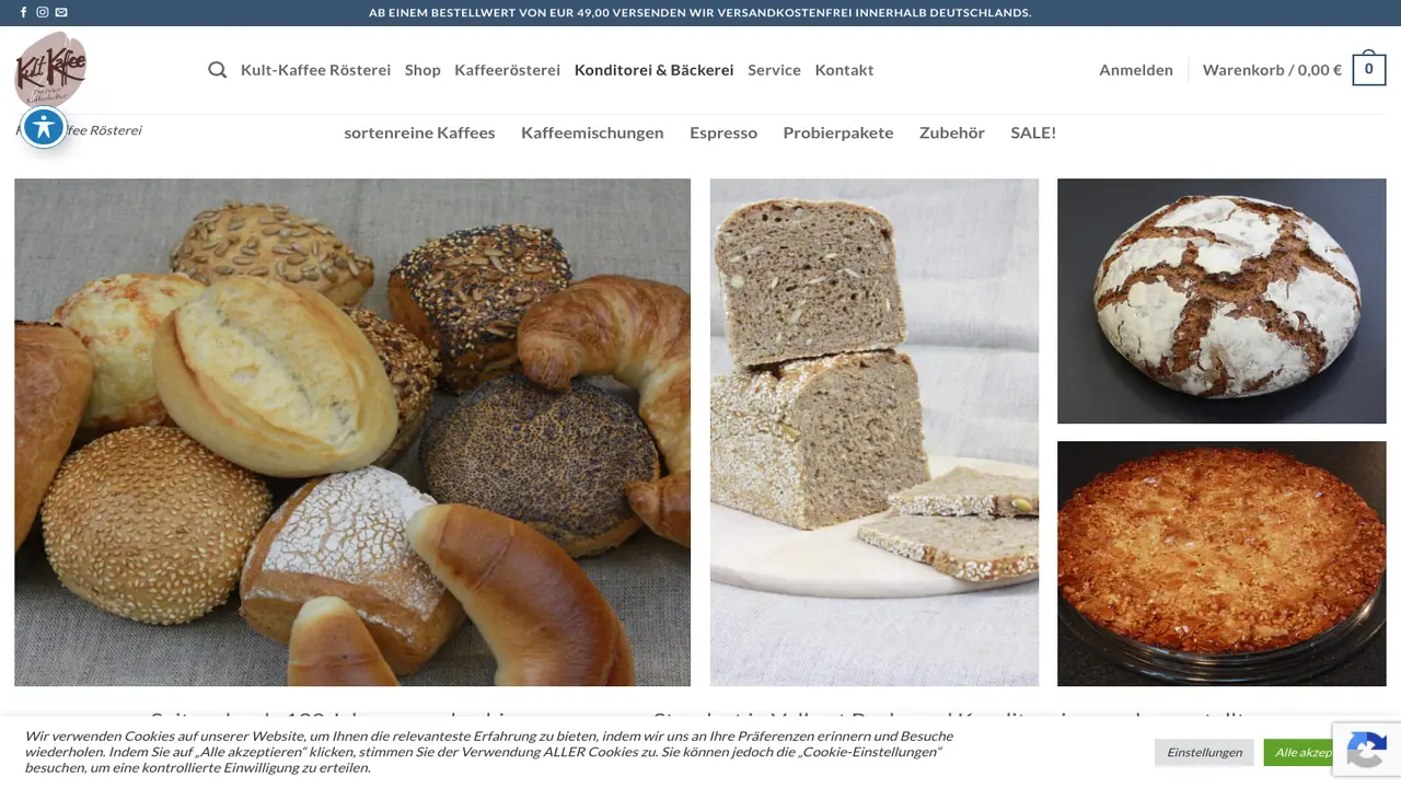 Website der Kaffeerösterei Liebergall GmbH