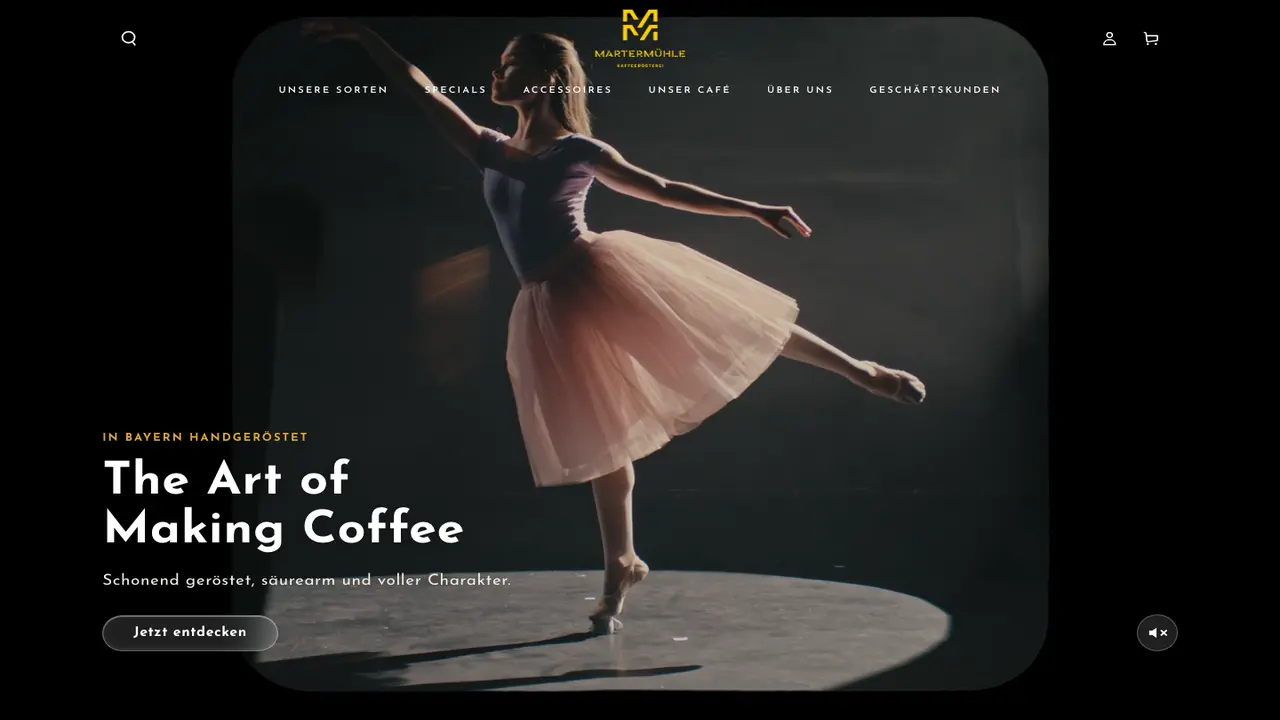 Website der Kaffeerösterei Martermühle GmbH