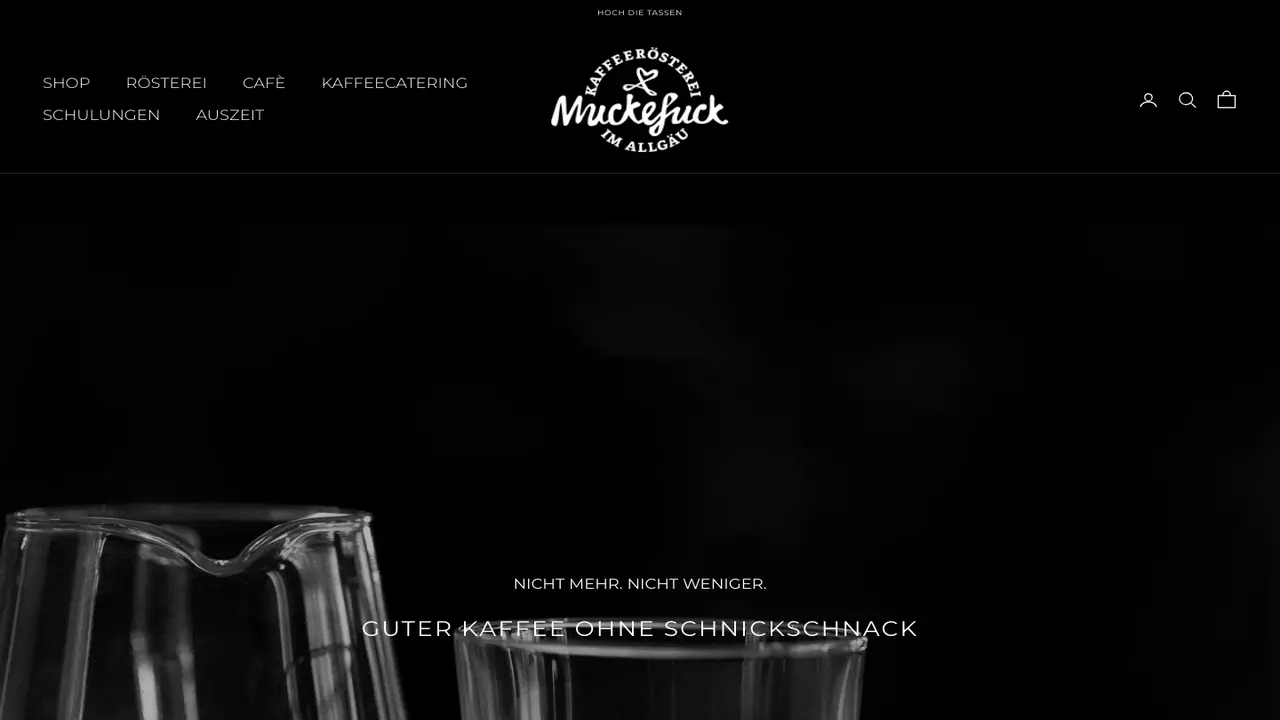 Website der KAFFEERÖSTEREI MUCKEFUCK im Allgäu