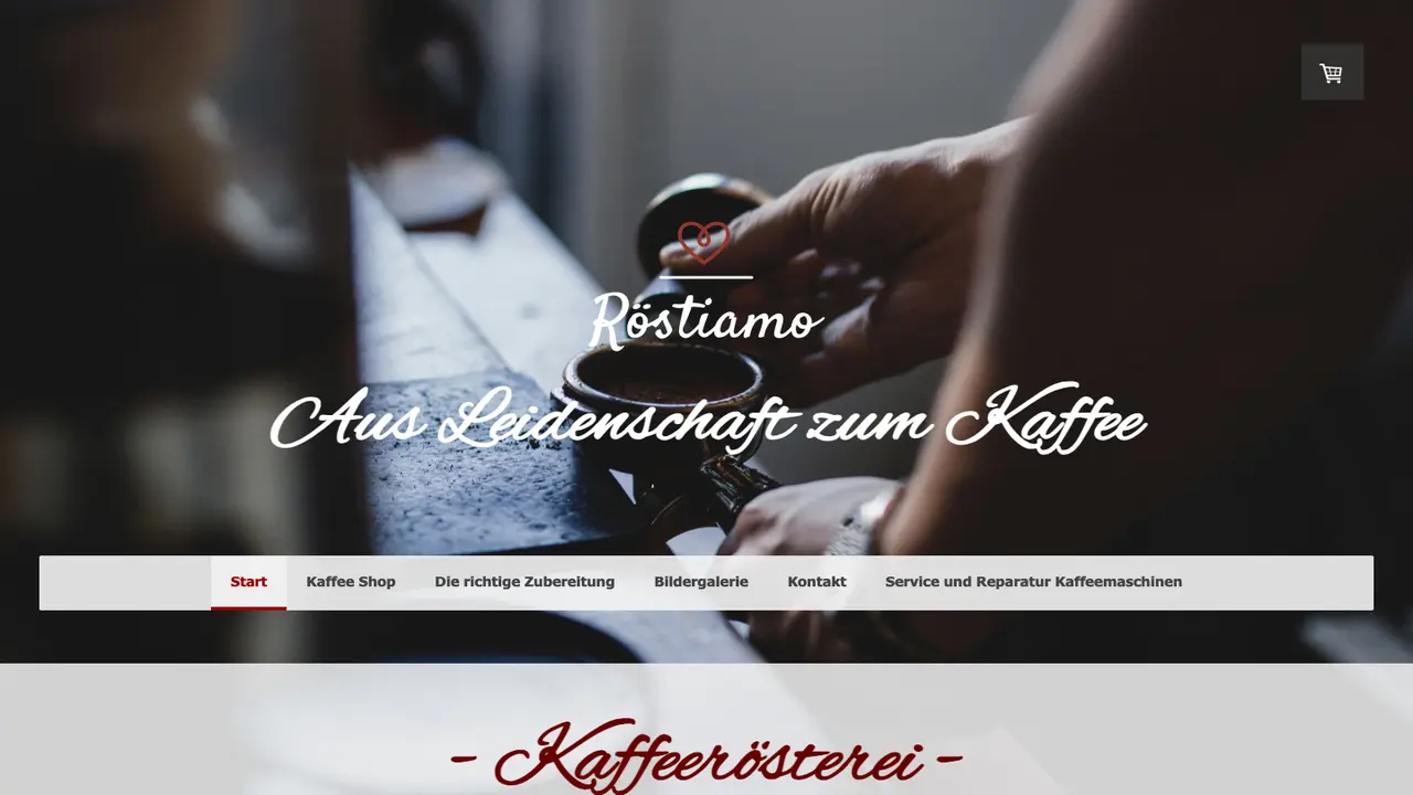 Website der Kaffeerösterei Röstiamo