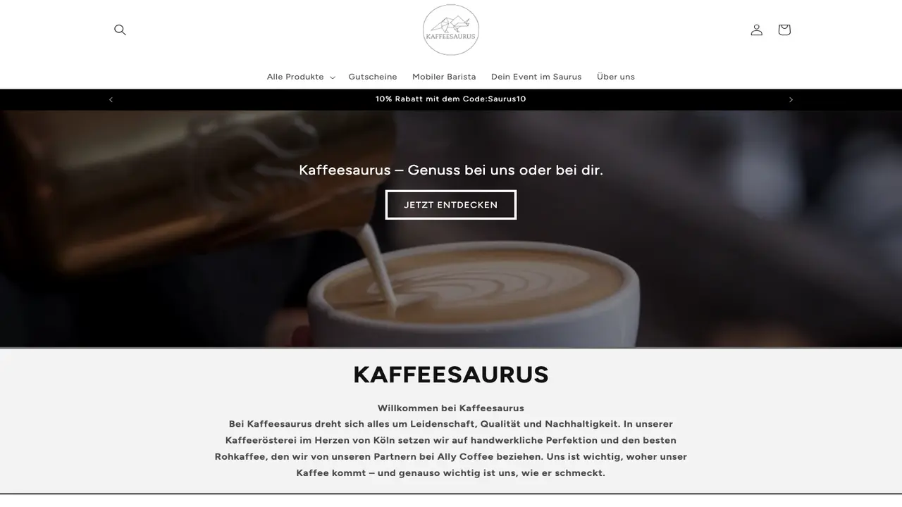 Website der Kaffeesaurus
