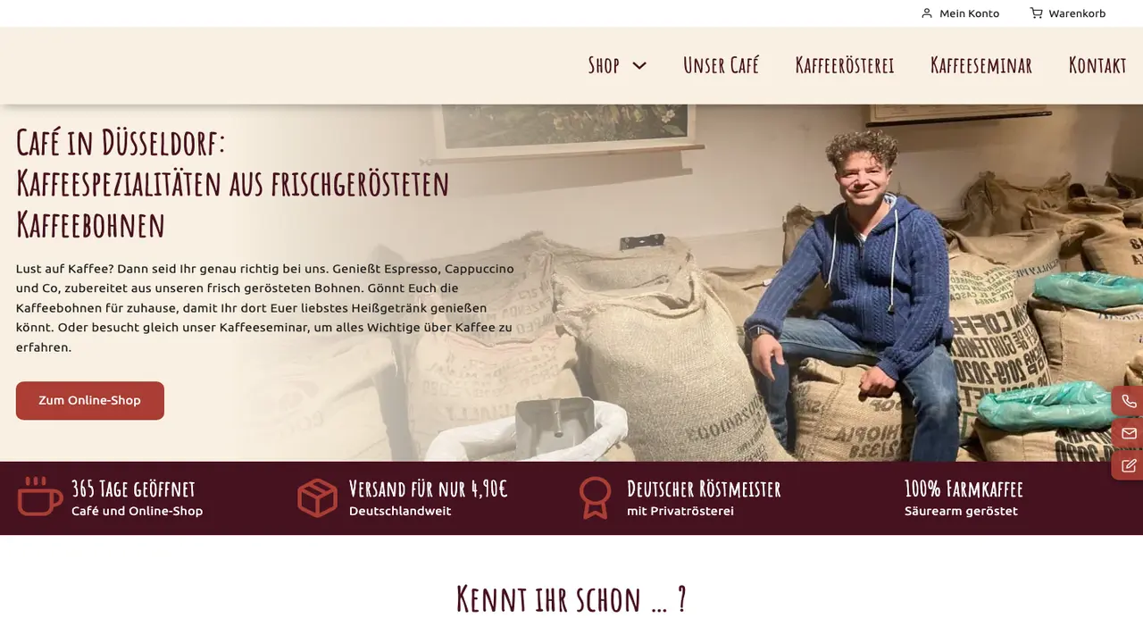 Website der Kaffeeschmiede