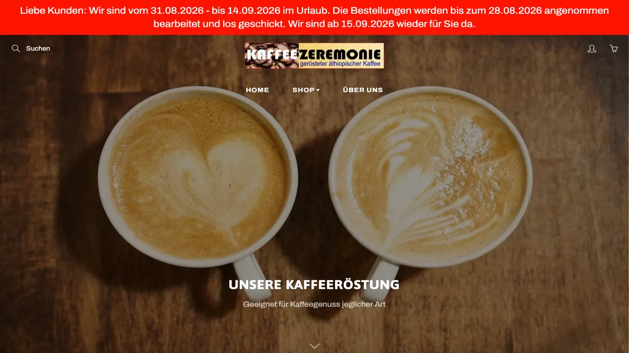Website der Kaffeezeremonie
