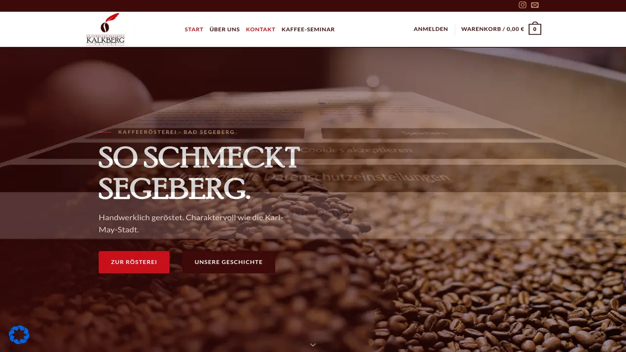 Website der KALKBERG KAFFEE
