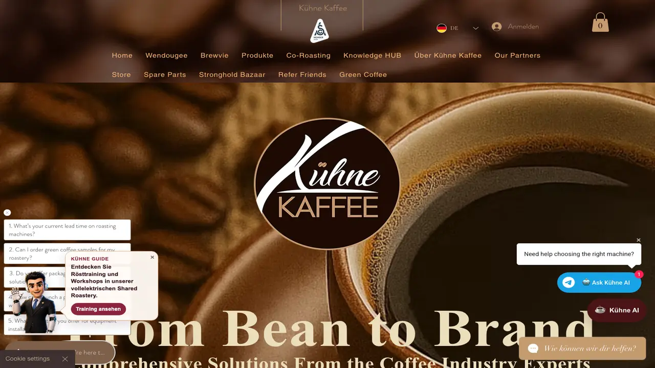 Website der Kühne Kaffee GmbH