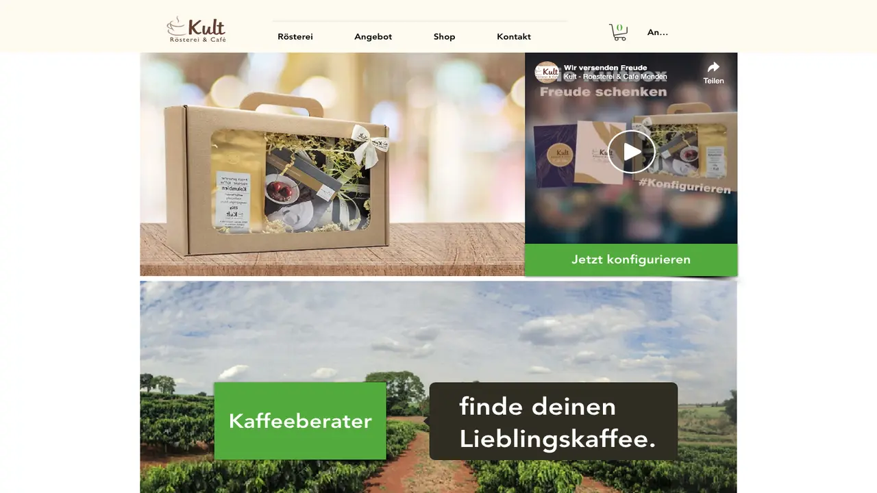 Website der Kult - Rösterei & Café im Sauerland