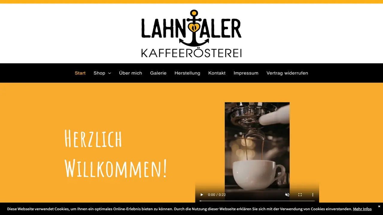 Website der Lahntaler Kaffeerösterei