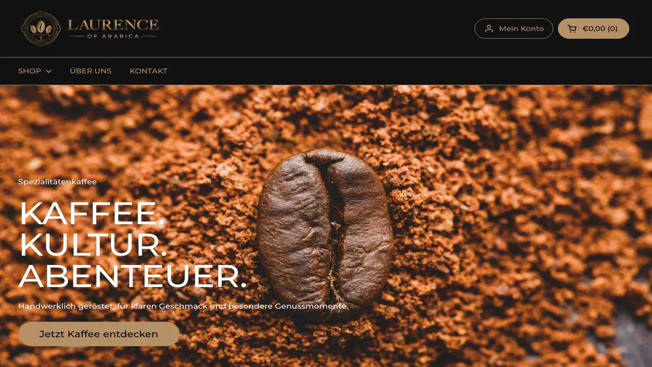 Website der Laurence of Arabica