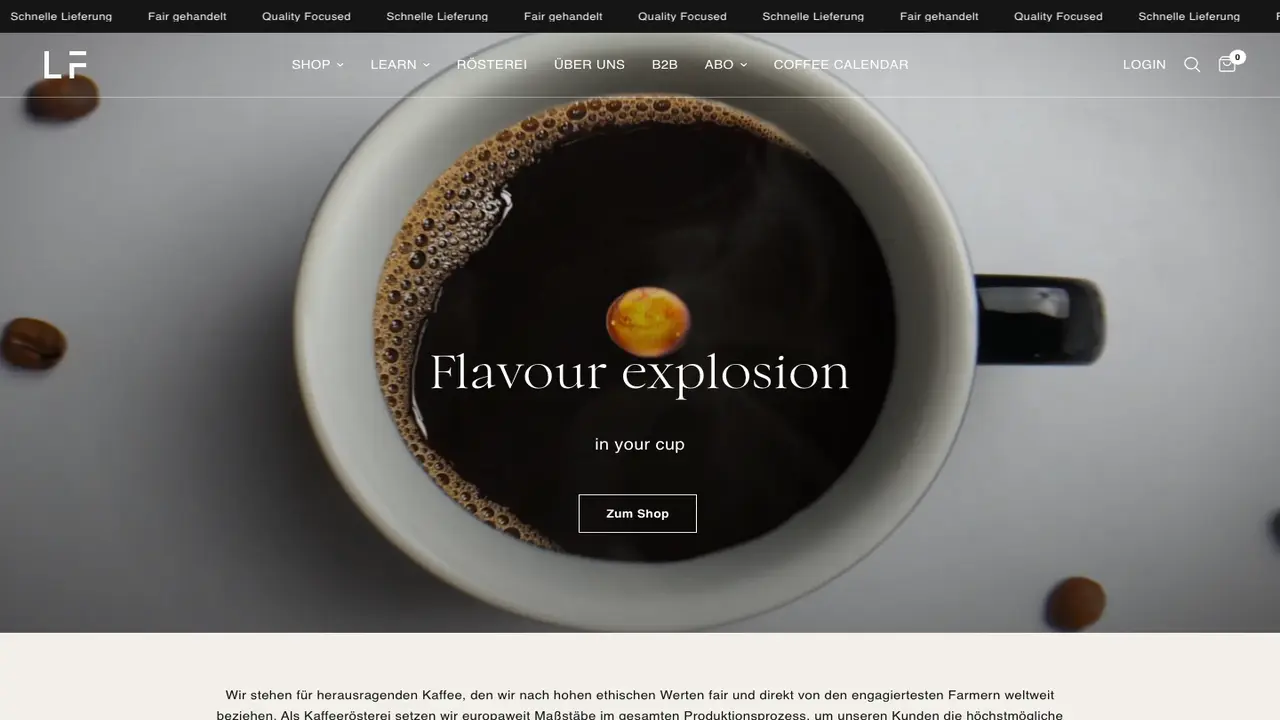 Website der LF Coffee