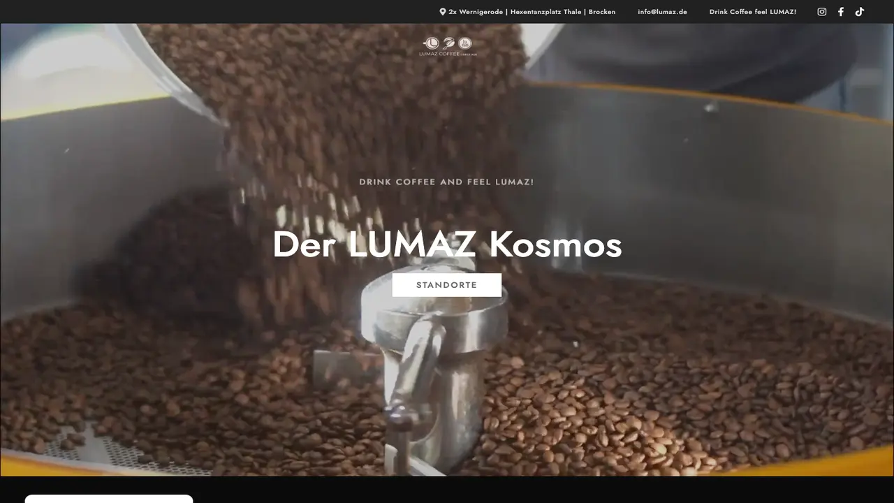 Website der Lumaz Rösterei