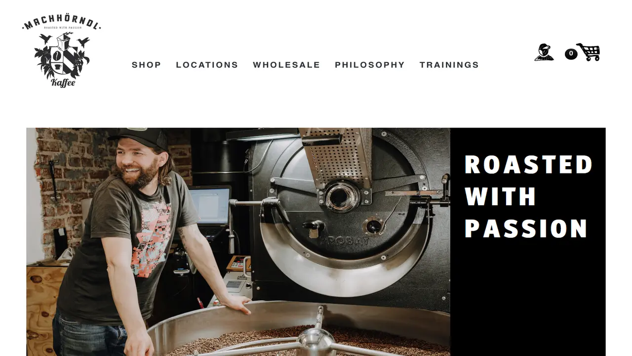 Website der Machhörndl Kaffee