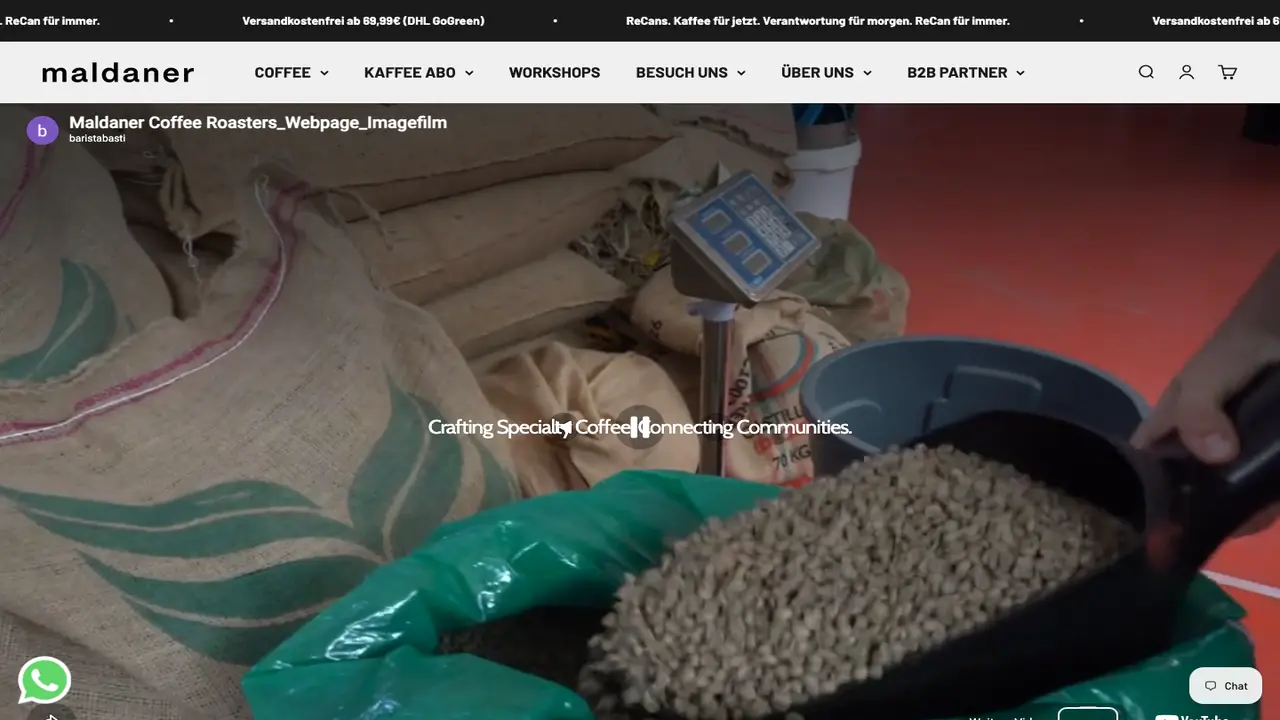 Website der Maldaner Coffee