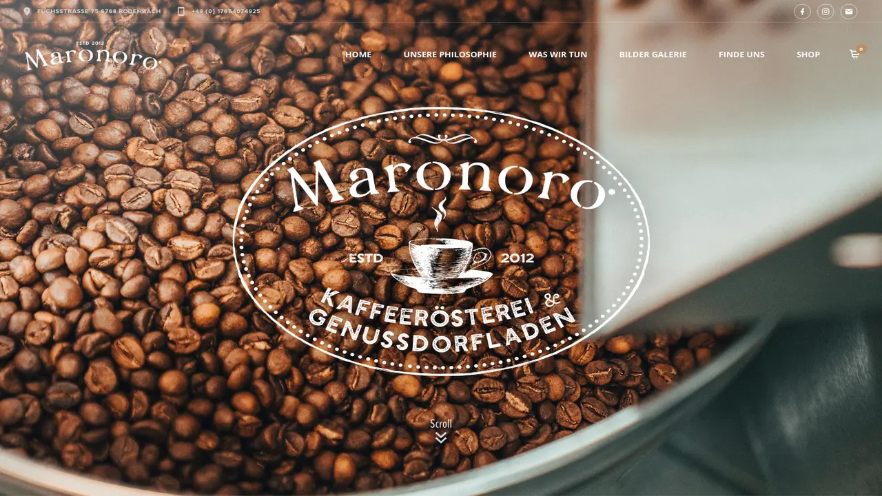 Website der Marónoro | the mobile Barista