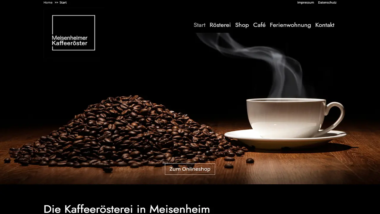 Website der Meisenheimer Kaffeeröster