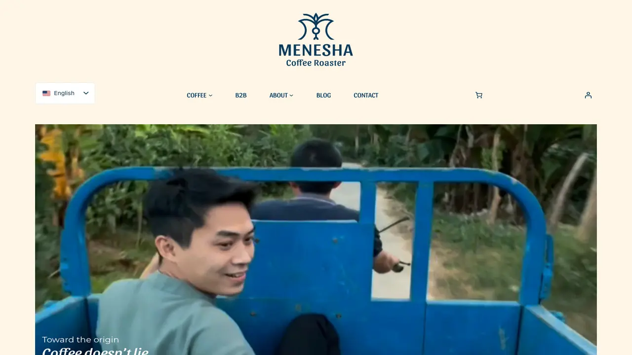 Website der Menesha Coffee Roaster