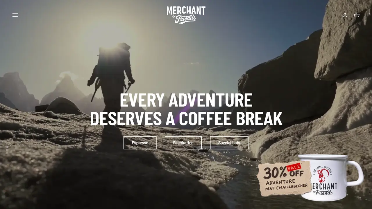 Website der Merchant & Friends - The Coffee Roasters