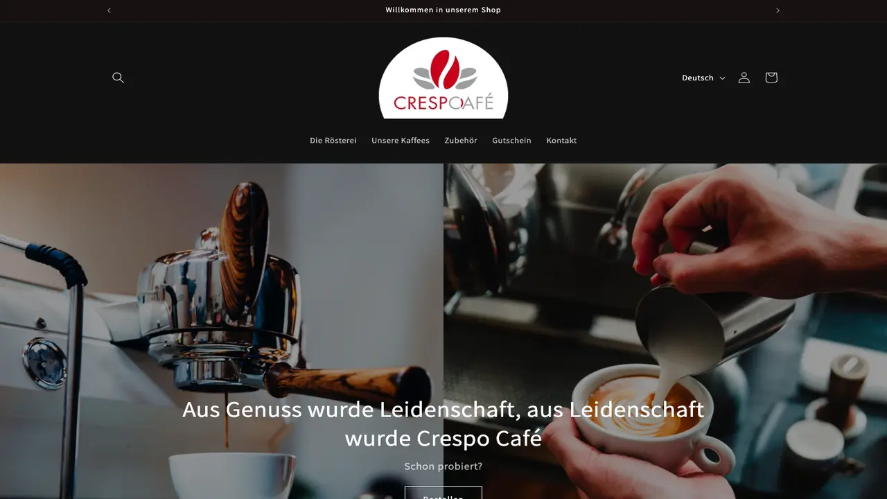 Website der micafé Crespo