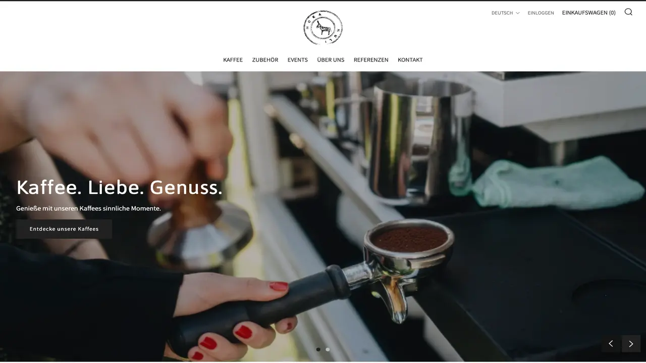 Website der MOKA MULI MANUFAKTUR