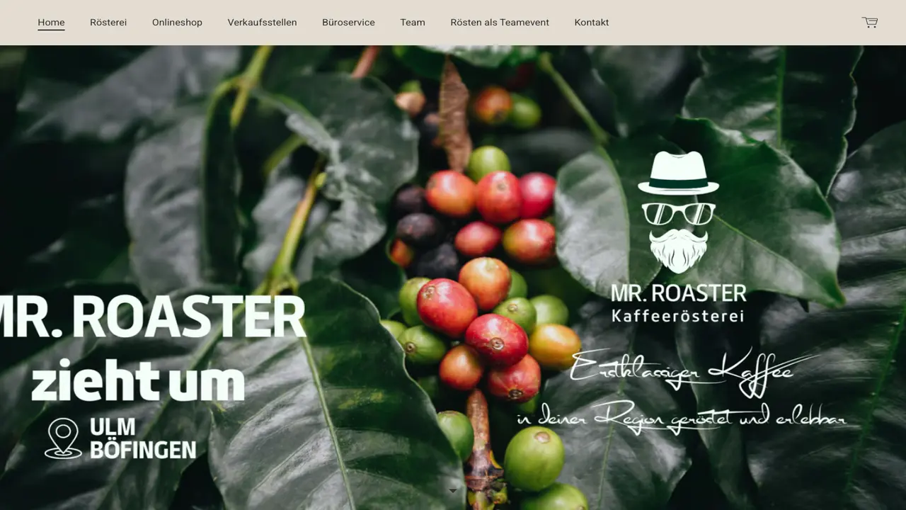 Website der Mr. Roaster