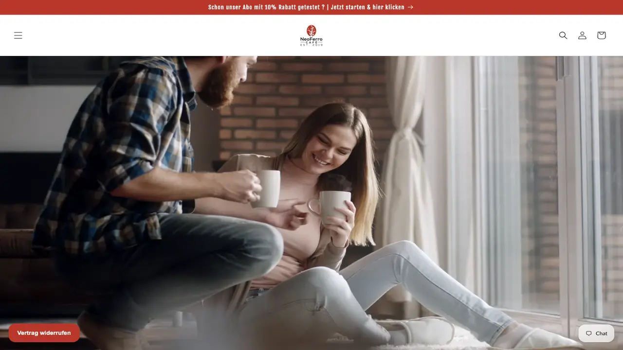 Website der NeoFerro Café | Kaffee & Espresso Online Shop