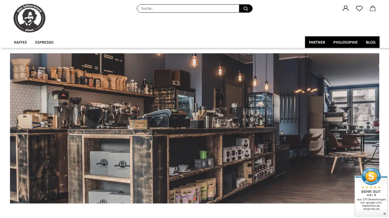 Website der Neue Kaffeerösterei Plauen