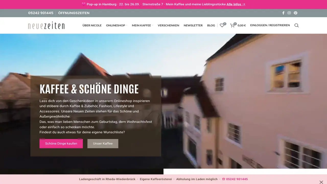 Website der Neue Zeiten