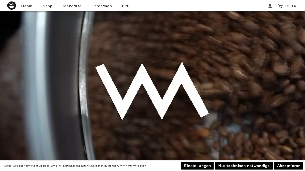 Website der New Black Café & Coffee Roasters