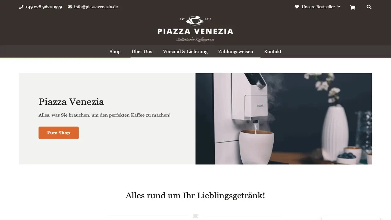 Website der Piazza Venezia GmbH