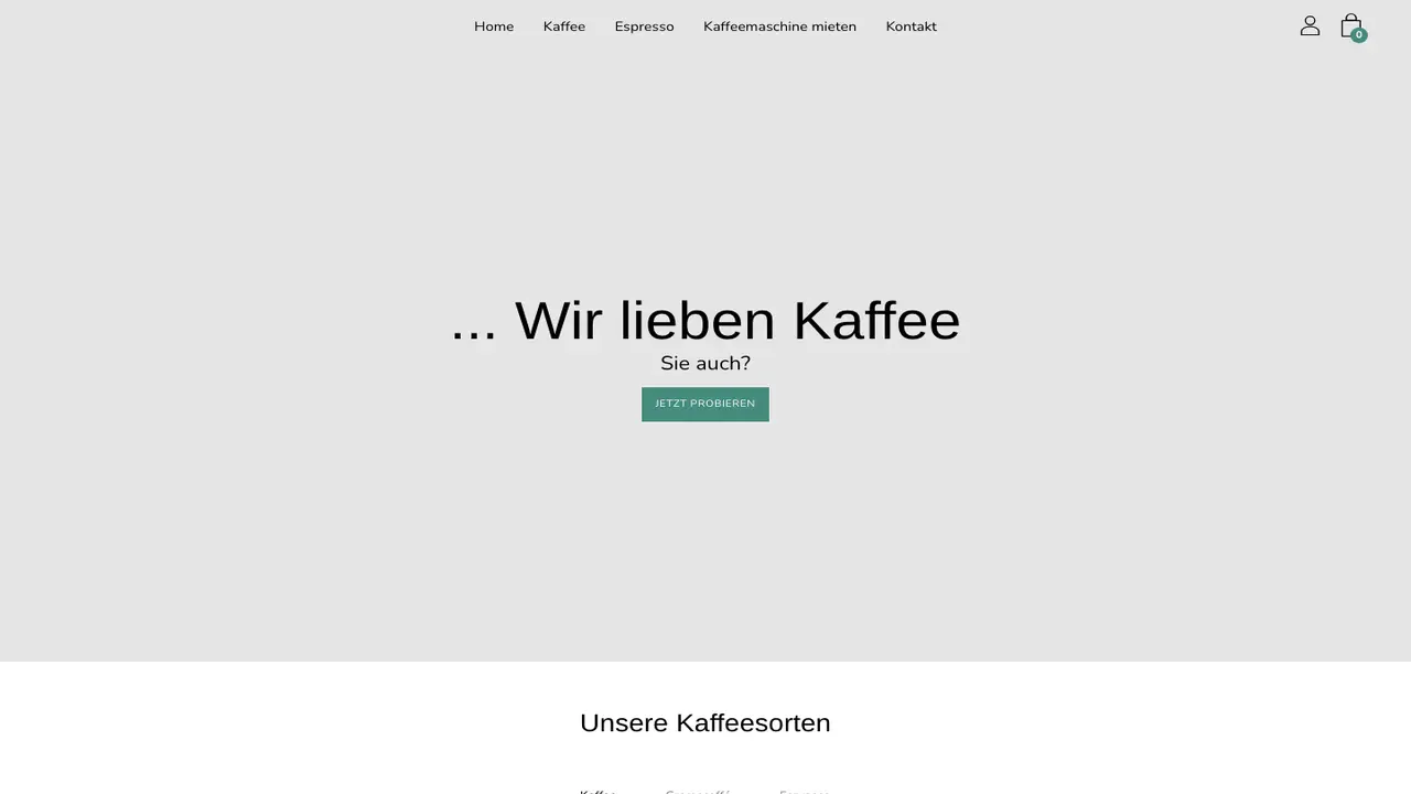 Website der Privatrösterei Rolf Minges