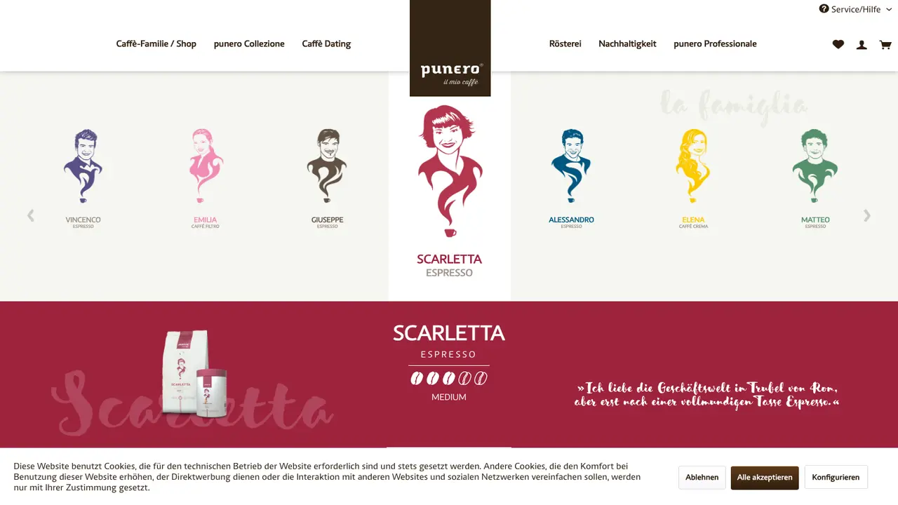 Website der punero - il mio caffè