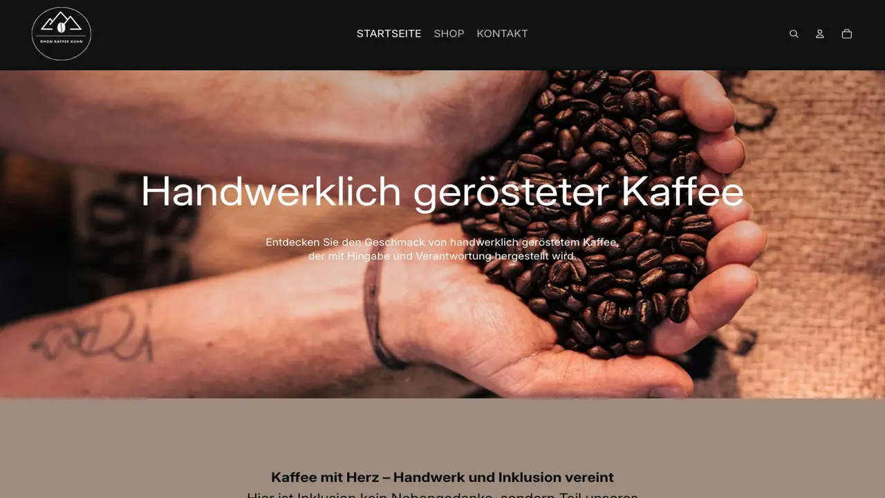 Website der Rhön Kaffee Bühners Rösterei