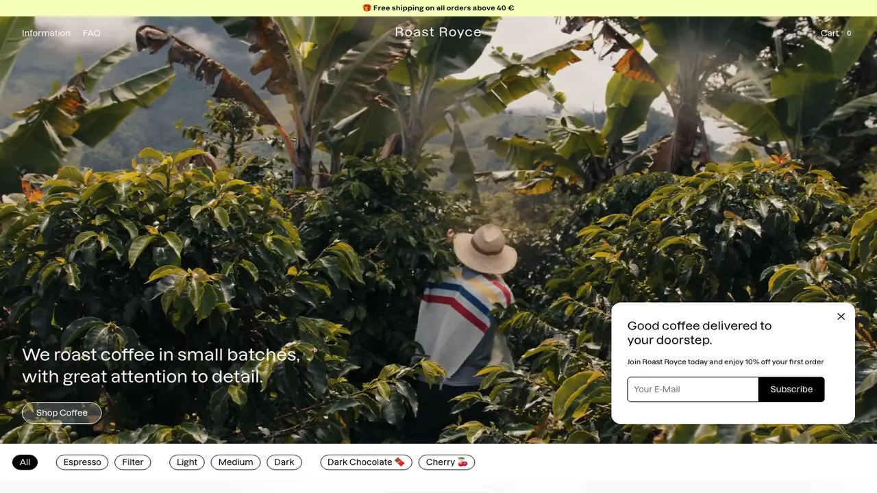 Website der Roast Royce